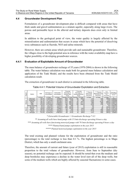 4-14 4.4 Groundwater Development Plan Formulation of a Groundwater Development Plan Is Difficult Compared with Areas That Have T