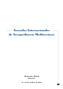 Jornadas Internacionales De Xerojardinería Mediterránea