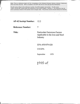 AP-42 Sectiop Number: 12.2 Reference Number: 7 Title