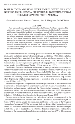 Crustacea: Cirripedia: Rhizocephala) from the West Coast of North America