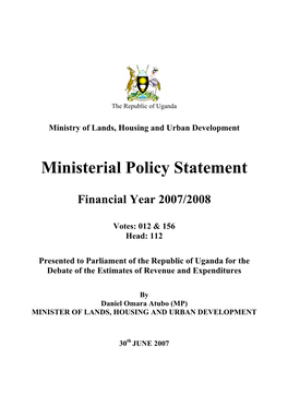 Ministerial Policy Statement