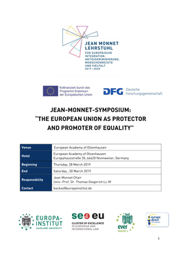 The European Union As Protector and Promoter of Equality”