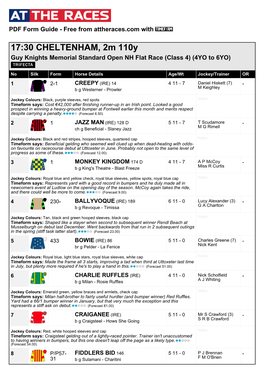 At the Races PDF FORM GUIDE