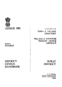 District Census Handbook, Surat, Part XIII-A