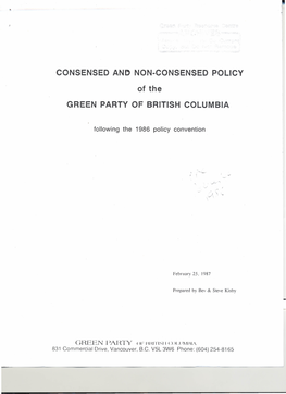 CONSENSED and NON-CONSENSED POLICY of the GREEN