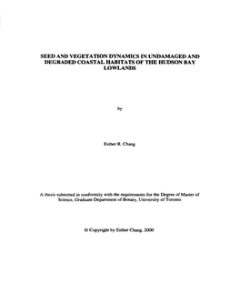 Seed and Vegetation Dynamics in Undamaged and Degraded Coastal Habitats of the Hudson Bay Lowlands