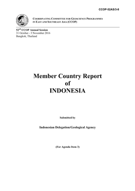 Member Country Report of INDONESIA