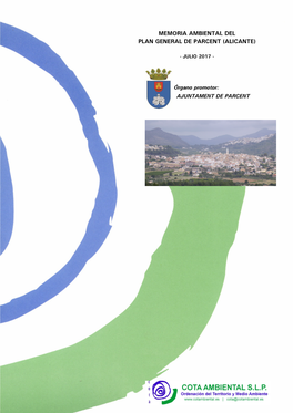 Memoria Ambiental Del Plan General De Parcent (Alicante)