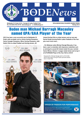 Boden Man Michael Darragh Macauley Named GPA/GAA Player of the Year