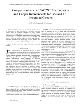 Comparison Between SWCNT Interconnects and Copper Interconnects for GSI and TSI Integrated Circuits