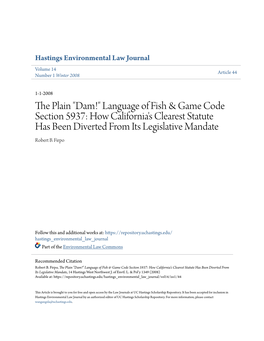 Language of Fish & Game Code Section 5937