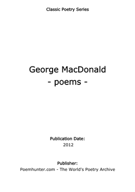George Macdonald - Poems