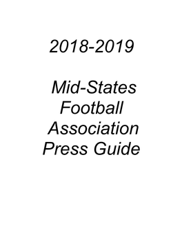 2018-2019 Mid-States Football Association Press Guide