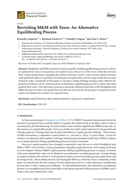 Revisiting M&M with Taxes: an Alternative Equilibrating Process