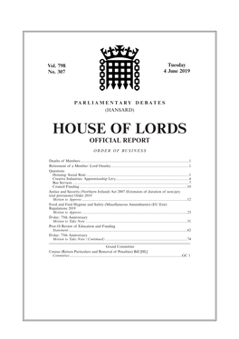 House of Lords Official Report