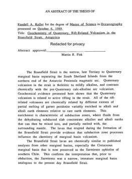 Presented on October 6. 1989. Bransfield Strait. Antarctica Abstract