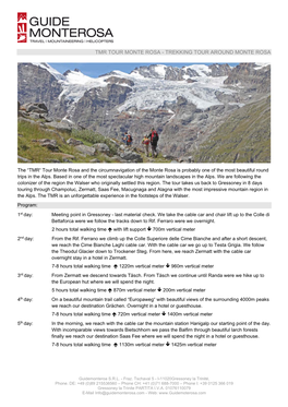 Tmr Tour Monte Rosa - Trekking Tour Around Monte Rosa