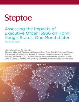 Assessing the Impacts of Executive Order 13936 on Hong Kong's