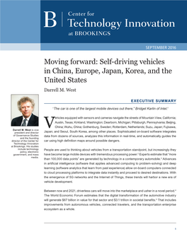 Moving Forward: Self-Driving Vehicles in China, Europe, Japan, Korea, and the United States Darrell M