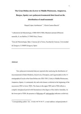 Palaeoenvironmental Reconstruction of the Gran