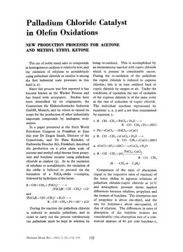 Palladium Chloride Catalyst in Olefin Oxidations