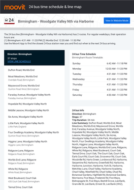 24 Bus Time Schedule & Line Route