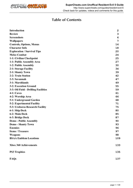 Resident Evil 5 Unofficial Guide