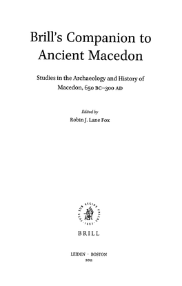 Brill's Companion to Ancient Macedon