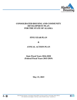 Consolidated Housing and Community Development Plan for the State of Alaska