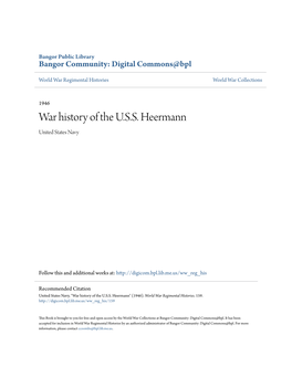 War History of the U.S.S. Heermann United States Navy