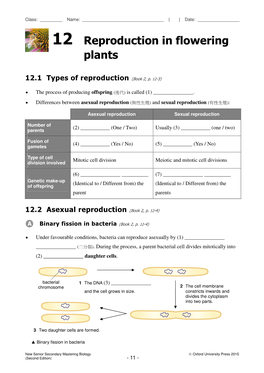 12 Reproduction in Flowering Plants