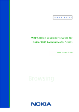WAP Service Developer´S Guide for Nokia 9200 Communicator