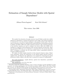 Estimation of Sample Selection Models with Spatial Dependence∗