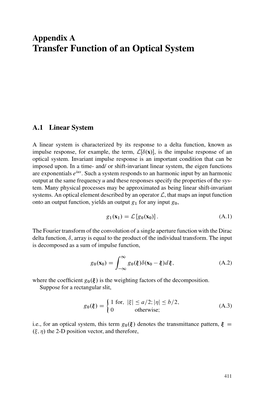 Transfer Function of an Optical System