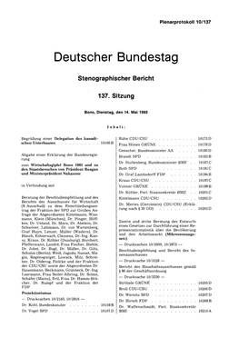 Stenographischer Bericht 137. Sitzung