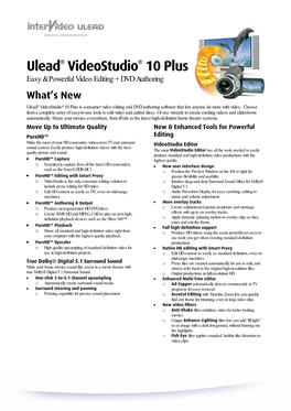 Ulead® Videostudio® 10 Plus Easy & Powerful Video Editing + DVD Authoring