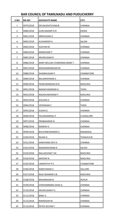 Bar Council of Tamilnadu and Puducherry