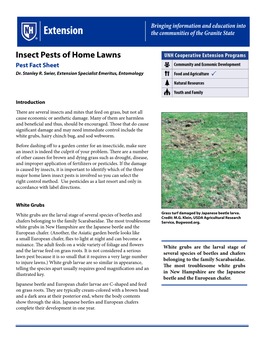 Insect Pests of Home Lawns Pest Fact Sheet Dr