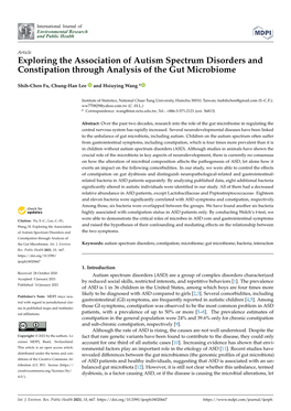 Exploring the Association of Autism Spectrum Disorders and Constipation Through Analysis of the Gut Microbiome