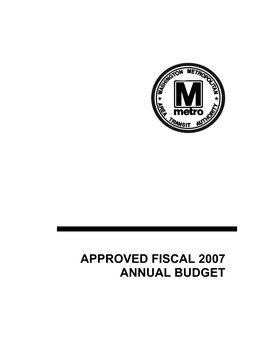 Approved Fiscal 2007 Annual Budget