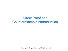 Direct Proof and Counterexample I:Introduction