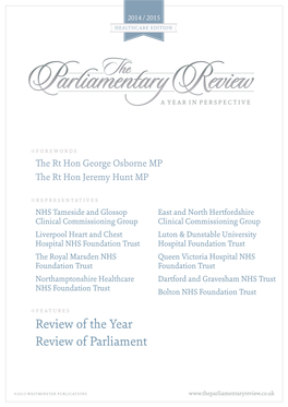 The Parliamentary Review 2014/15 Healthcare Edition