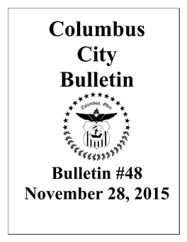 Bulletin #48 November 28, 2015