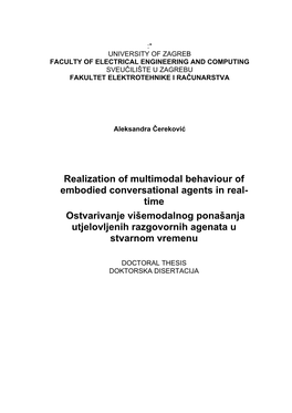 Realization of Multimodal Behaviour of Embodied