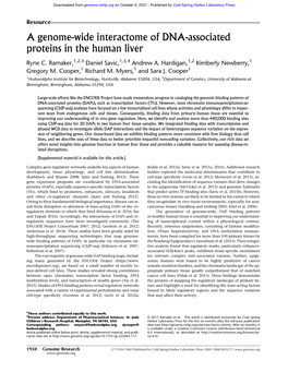 A Genome-Wide Interactome of DNA-Associated Proteins in the Human Liver