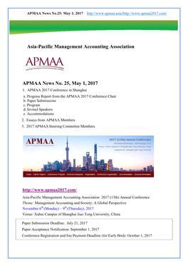 Asia-Pacific Management Accounting Association