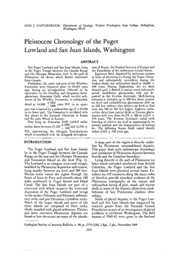 DON J. EASTERBROOK Department of Geology, Western Washington State College, Bellingfiam, Washington 98225