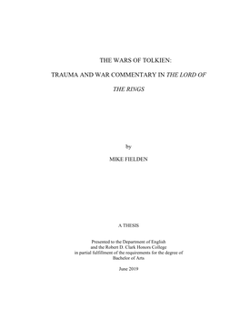 The Wars of Tolkien: Trauma and War Commentary in the Lord of the Rings