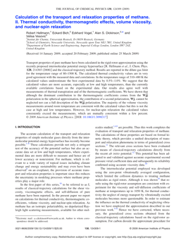 Calculation of the Transport and Relaxation Properties of Methane. II