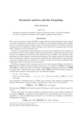 Geometric Motives and the H-Topology